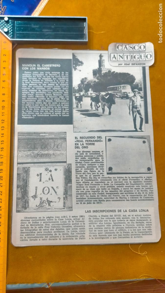 Sammeln von Zeitschriften und Zeitungen: NOTICIA SEVILLA CASCO ANTIGUO ANTONIO BURGOS - Manol&iacute;n cabestrero manso - torre del oro - casa lonja