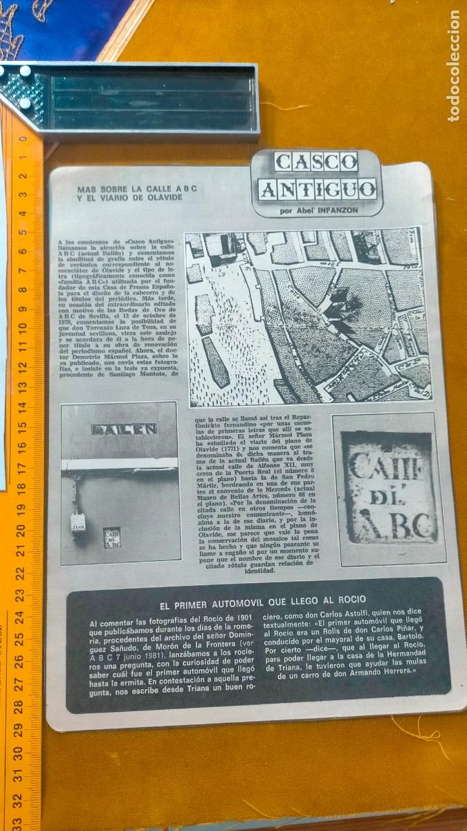 Coleccionismo de Revistas y Peri&oacute;dicos: NOTICIA SEVILLA CASCO ANTIGUO ANTONIO BURGOS - calle abc viario de olavide - autom&oacute;vil en el rocio