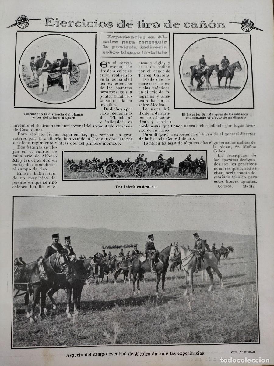 Collezionismo di Riviste e Giornali: EJERCICIOS TIRO DE CA&Ntilde;ON EN ALCOLEA INVENTOR MARQUES DE CASABLANCA NAUFRAGIO SUBMARINO LUTIN 1906
