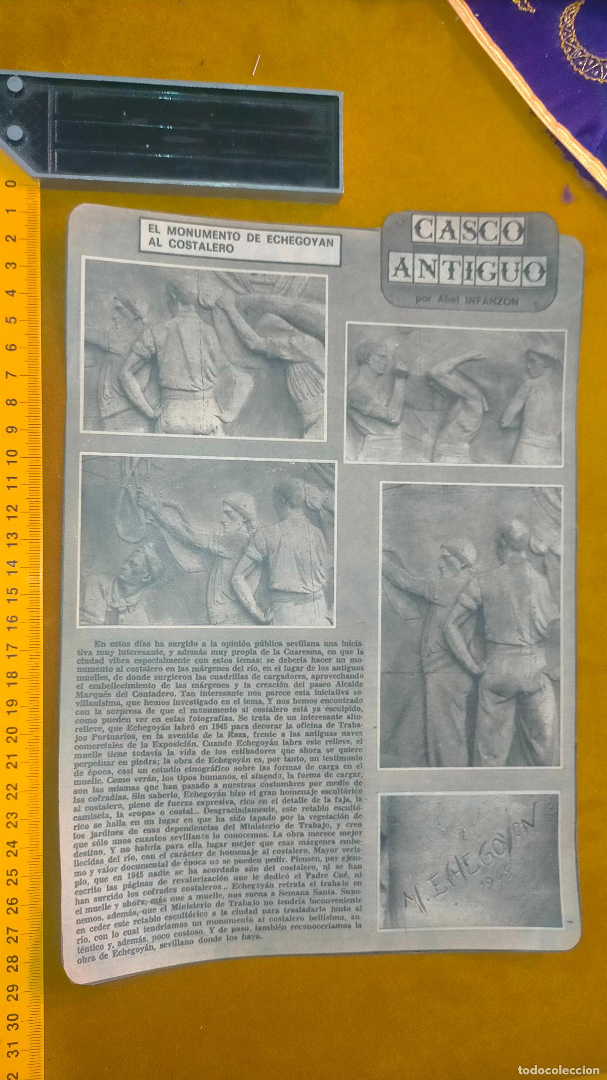 Collection Magazines and Newspapers: NOTICIA SEVILLAel CASCO ANTIGUO ANTONIO BURGOS - el monumento echegoy&aacute;n al costalero