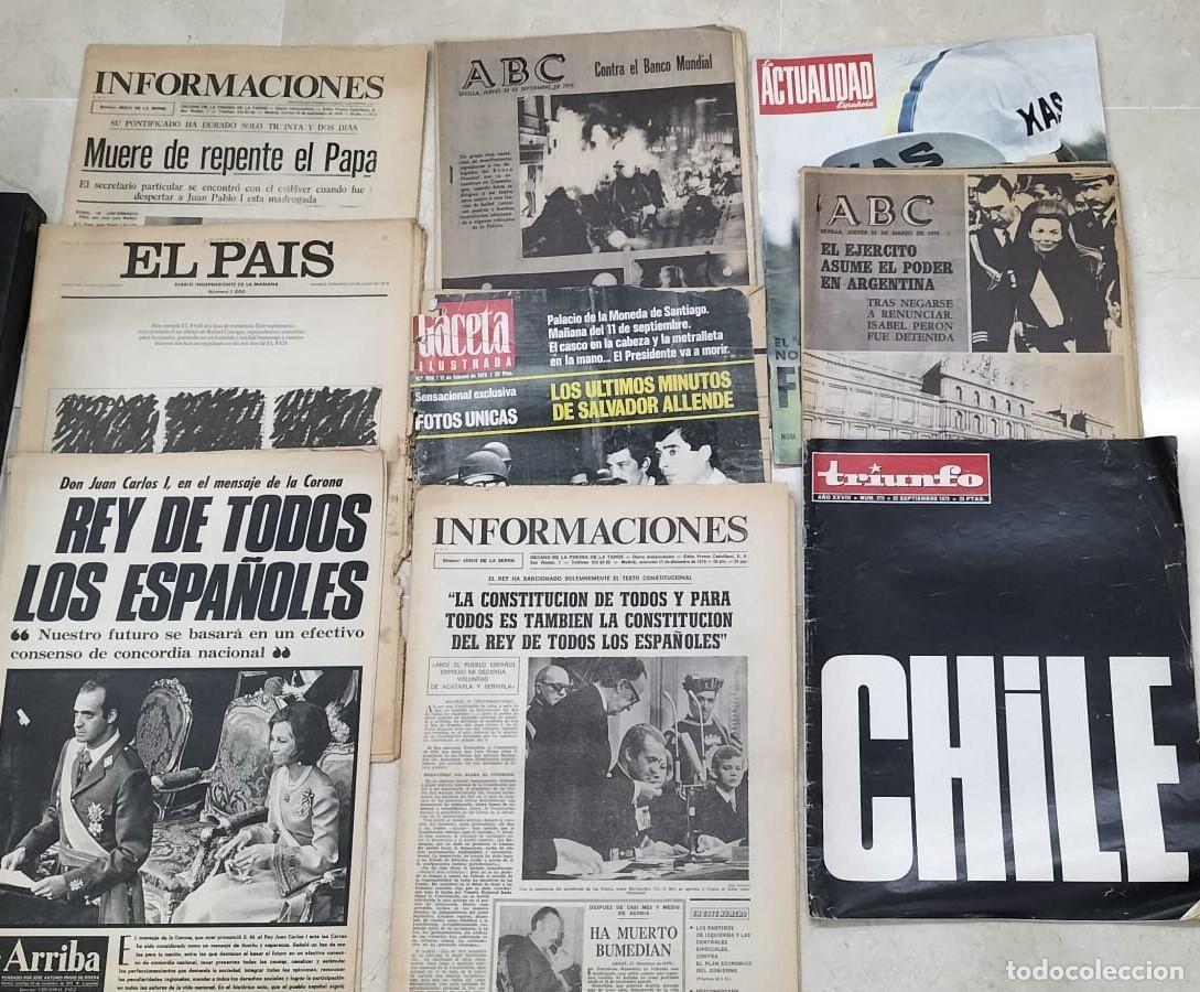 Collection Magazines and Newspapers: A&ntilde;os 70 - Lote de 9 revistas/peri&oacute;dicos hist&oacute;ricos - Salvador Allende - Chile - Juan Carlos rey -