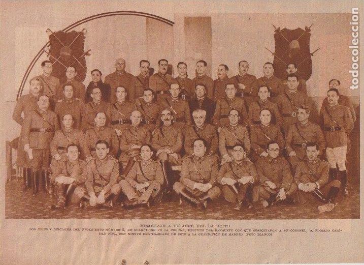 Coleccionismo de revistas y peri&oacute;dicos: * LA CORU&Ntilde;A * Regimiento n&uacute;mero 8, coronel D. Rogelio Caridad Pita - 1933