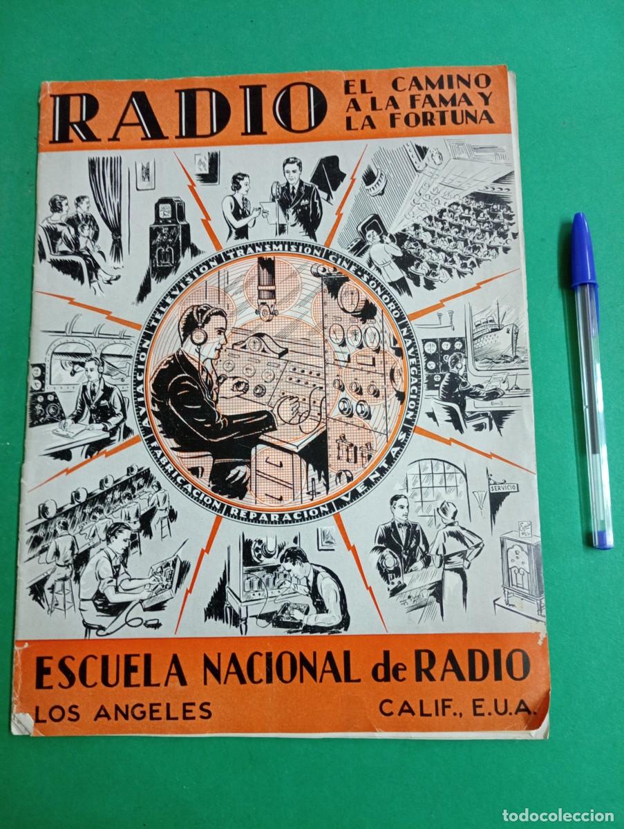 Coleccionismo de revistas y peri&oacute;dicos: Antigua Revista RADIO y carta de 1933. Escuela Nacional de Radio Los Angeles. E.U.A.