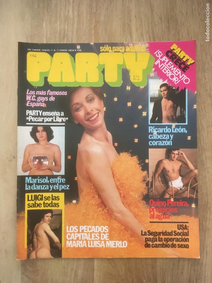 Coleccionismo de Revistas y Peri&oacute;dicos: revista party n&ordm; 148 revista gay febrero 1980 maria luisa merlo ricardo leon quino pereira