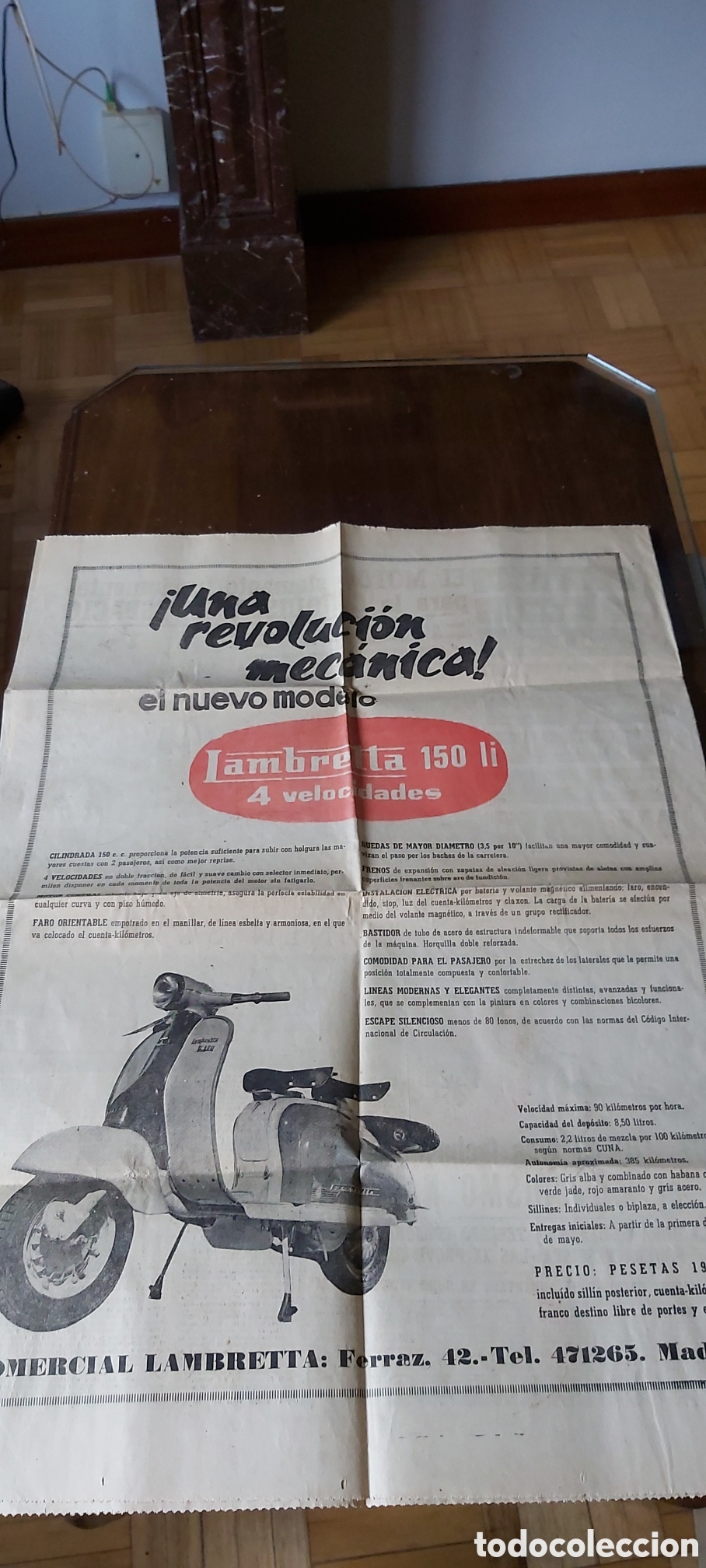 Coleccionismo de Revistas y Peri&oacute;dicos: LAMBRETA 150 C.C ANUNCIO 1960. PEGASO Z-207