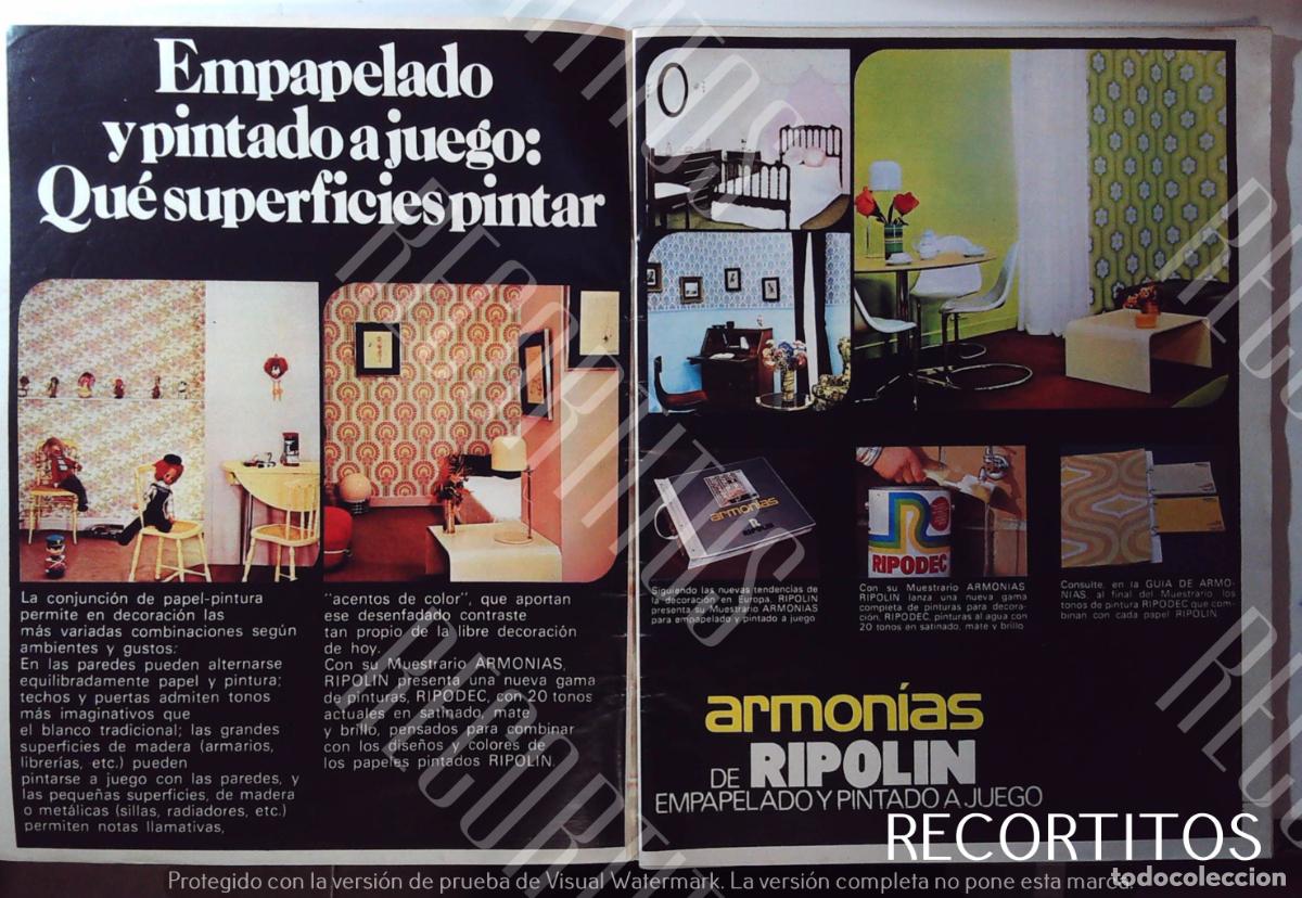 Colecionismo de Revistas e Jornais: RIPODEC ARMONIAS RIPOLIN PAPEL PINTADO ANUNCIO PUBLICIDAD