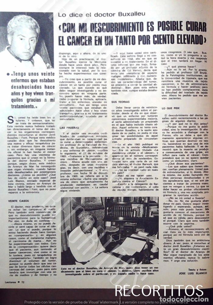 Coleccionismo de Revistas y Peri&oacute;dicos: DOCTOR BUXALLEU EL CANCER Y SU CURA