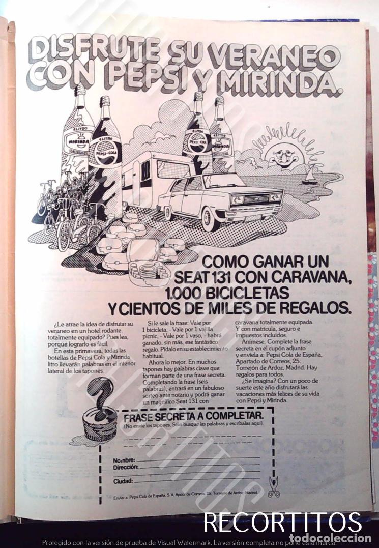 Sammeln von Zeitschriften und Zeitungen: PEPSI MIRINDAANUNCIO PUBLICIDAD