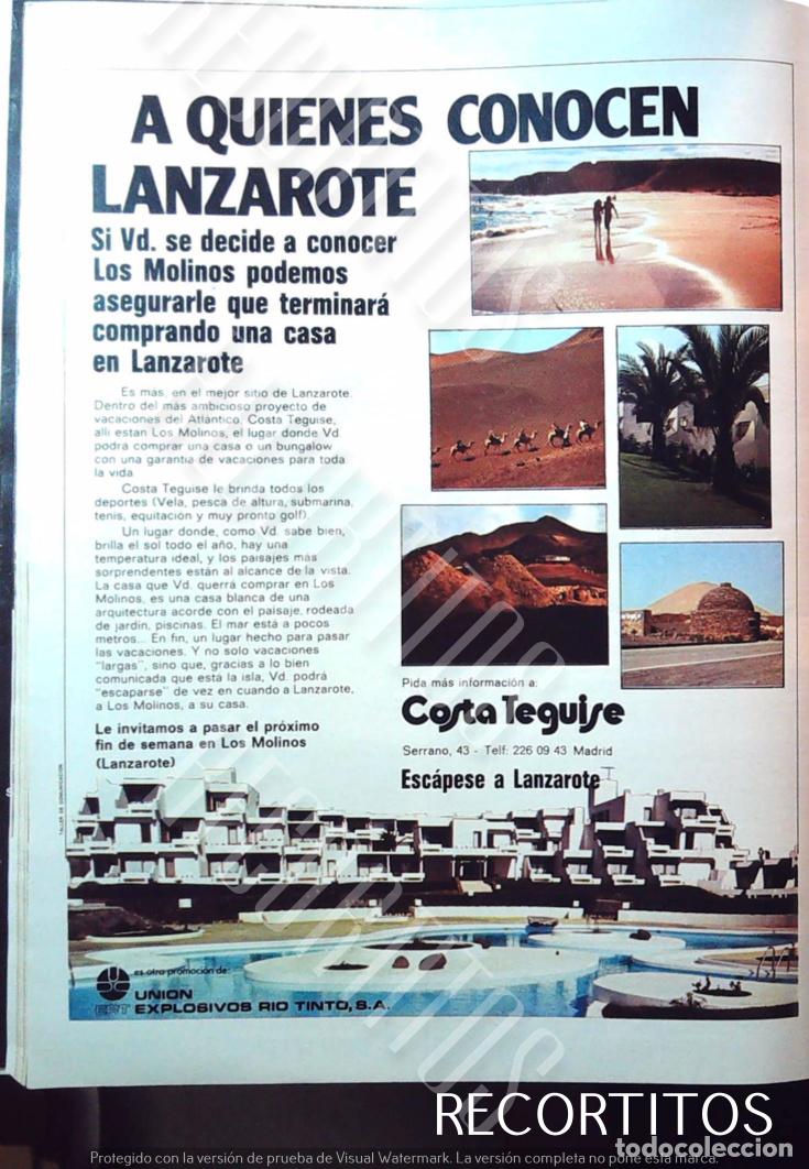 Sammeln von Zeitschriften und Zeitungen: COSTA TEGUISE LANZAROTE ANUNCIO PUBLICIDAD
