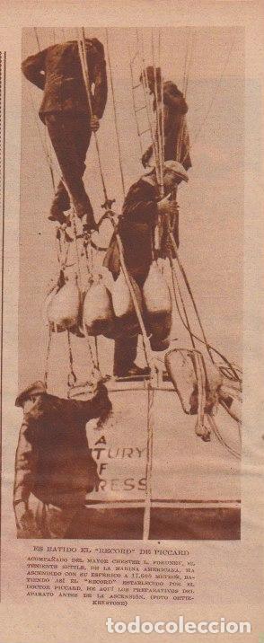 Coleccionismo de revistas y peri&oacute;dicos: * GLOBOS * Record ascensi&oacute;n teniente Settle y mayor Chester L. Fordney - 1933