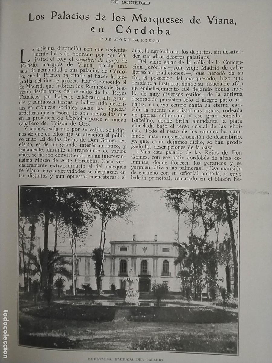 Collezionismo di Riviste e Giornali: LOS PALACIOS MARQUESES VIANA EN CORDOBA LOS TAPICES EN ESPA&Ntilde;A INDUSTRIAS ARTISTICAS REVISTA A&Ntilde;O 1926