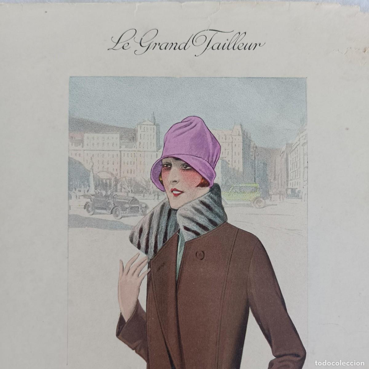 Coleccionismo de Revistas y Peri&oacute;dicos: Rara y bella litograf&iacute;a, revista de moda &rdquo;Le Grand Tailleur&rdquo;, n&ordm; 195, noviembre 1927. Modelo 1925.
