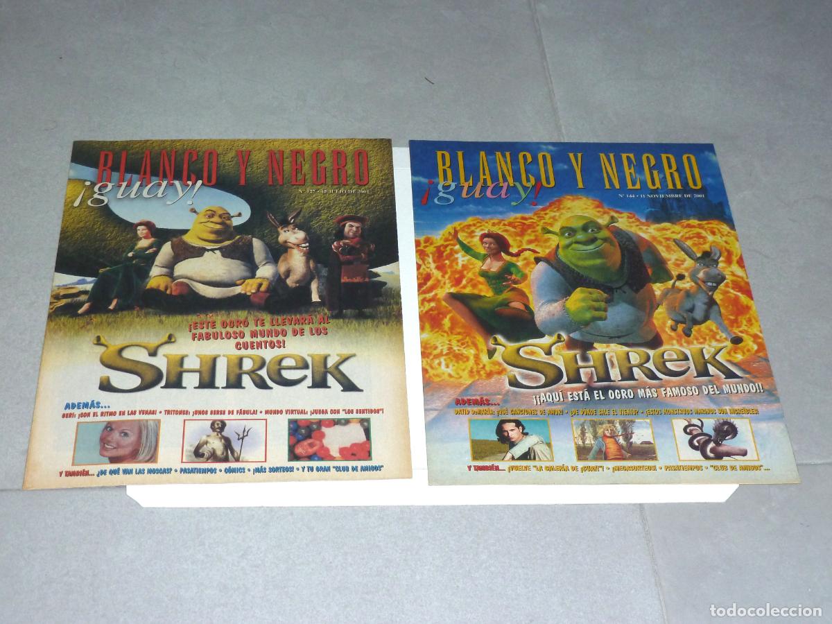 Collectionnisme de Revues et Journaux: Revista Blanco y Negro guay, Shrek, n&uacute;meros 127 y 144, 2001