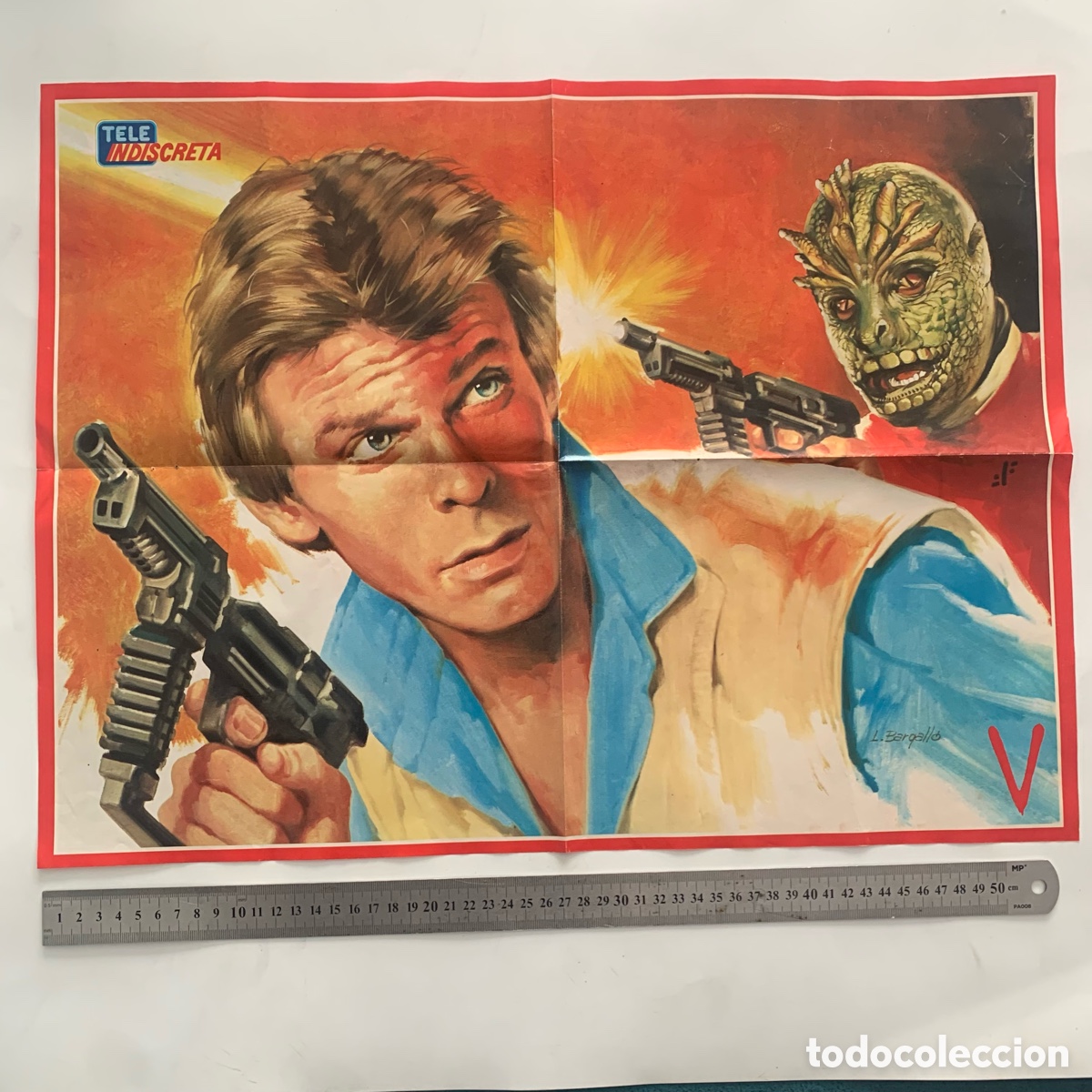 Colecionismo de Revistas e Jornais: P&oacute;ster de la revista tele indiscreta de la serie V los visitantes teleindiscreta