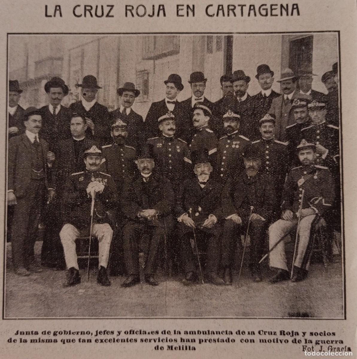 Coleccionismo de revistas y peri&oacute;dicos: CRUZ ROJA - TARRAGONA - CARTAGENA - GIJ&Oacute;N - VALLADOLID - CINCO HOJAS PUBLI 1900