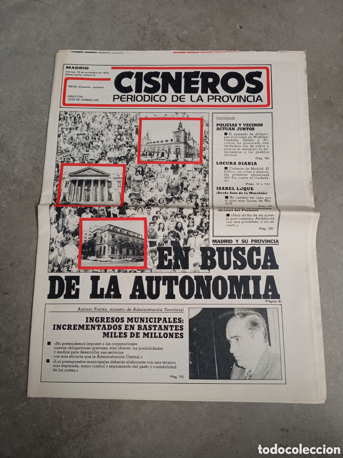 Coleccionismo de Revistas y Peri&oacute;dicos: N&ordm; 0 - &Eacute;POCA CUARTA - CISNEROS PERI&Oacute;DICO DE LA PROVINCIA - 16 DE NOVIEMBRE DE 1979