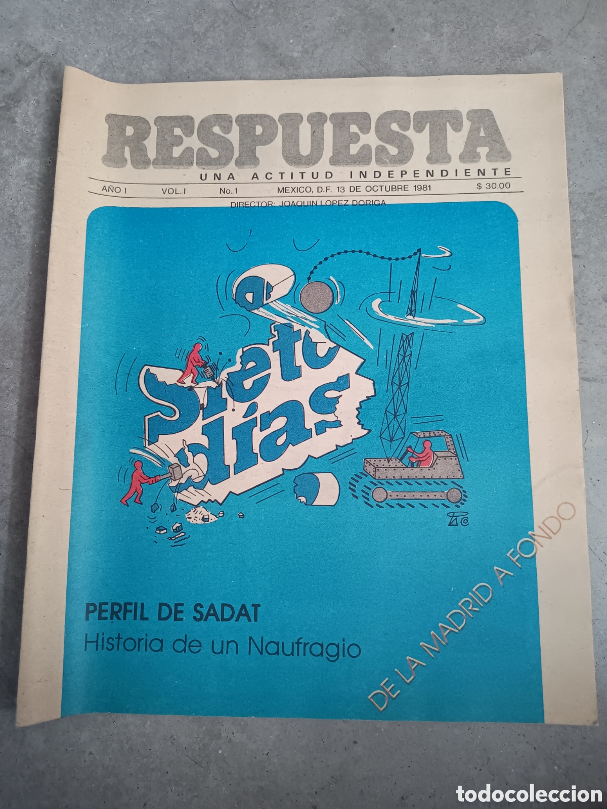 Coleccionismo de Revistas y Peri&oacute;dicos: PRIMER N&Uacute;MERO N&ordm; 1 - RESPUESTA - UNA ACTITUD INDEPENDIENTE - 13 DE OCTUBRE DE 1981
