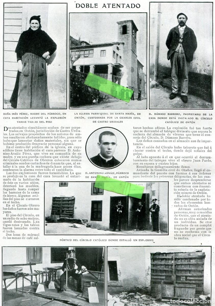 Coleccionismo de Revistas y Peri&oacute;dicos: REVISTA A&Ntilde; 1909 SANTA MARIA DE ONTON CASTRO URDIALES CIRCULO CATOLICO INCENDIO UNIVERSIDAD ESCORIAL