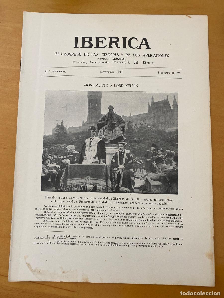 Coleccionismo de Revistas y Peri&oacute;dicos: IBERICA NOVIEMBRE 1913 SPECIMEN B revista semanal ilustrada . repobalciones florestales