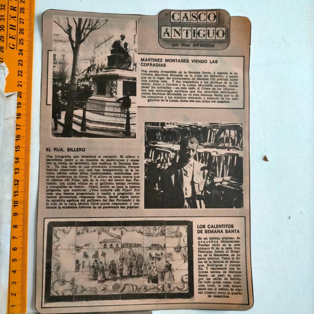 Coleccionismo de Revistas y Peri&oacute;dicos: NOTICIA SEVILLA CASCO ANTIGUO ANTONIO BURGOS el pija sillero martinez monta&ntilde;ez cofradia semana santa