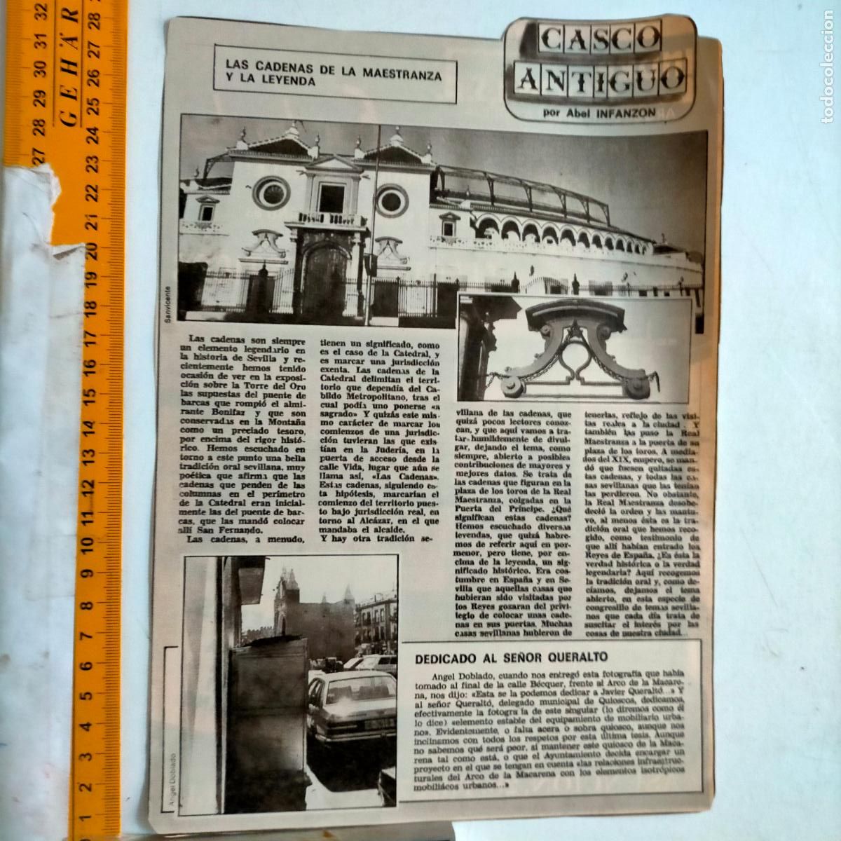 Sammeln von Zeitschriften und Zeitungen: NOTICIA SEVILLA CASCO ANTIGUO ANTONIO BURGOS - TOROS LAS CADENAS DE LA MAESTRANZA Y LA LEYENDA