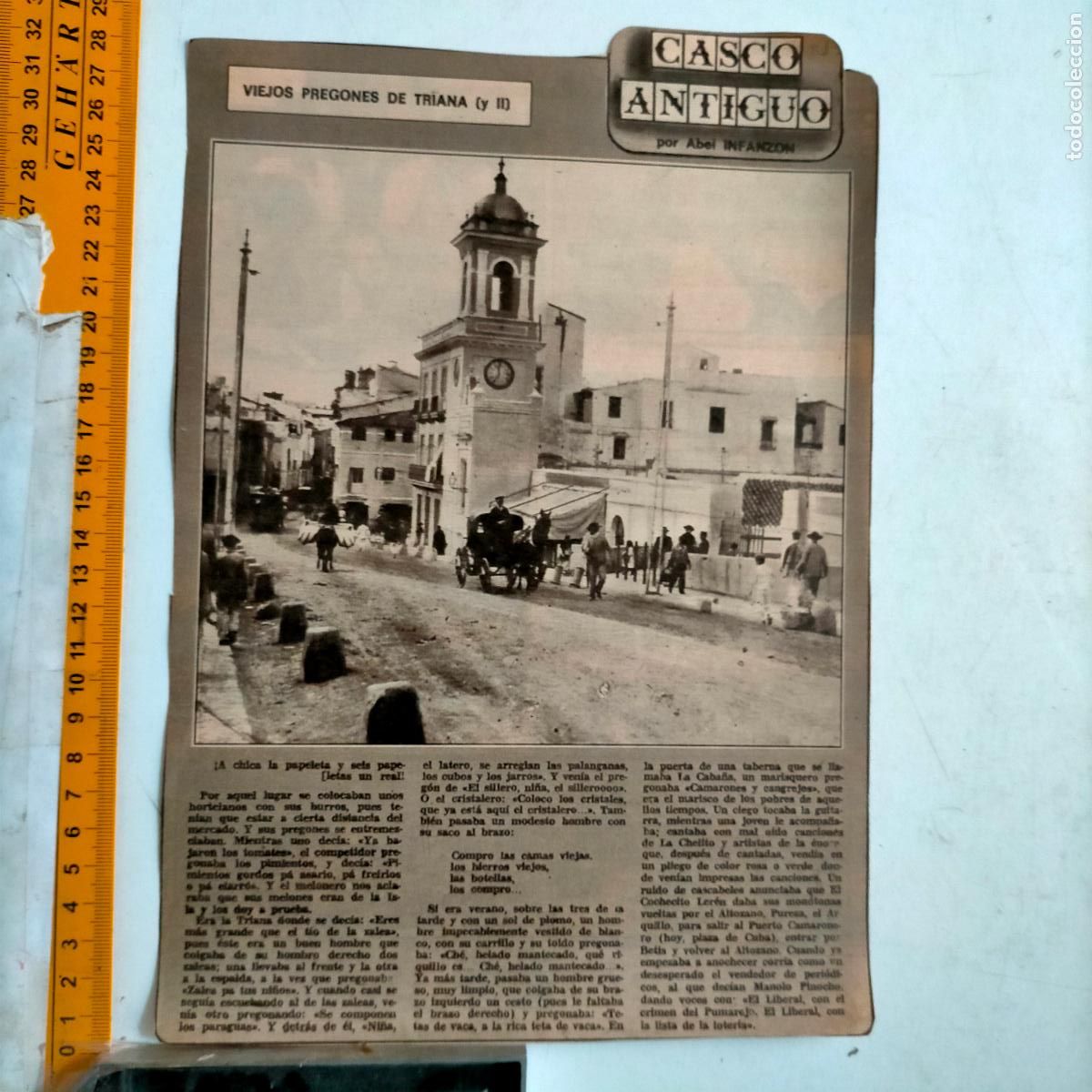Coleccionismo de Revistas y Peri&oacute;dicos: NOTICIA SEVILLA CASCO ANTIGUO ANTONIO BURGOS - VIEJOS PREGONES DE SEMANA SANTA TRIANA