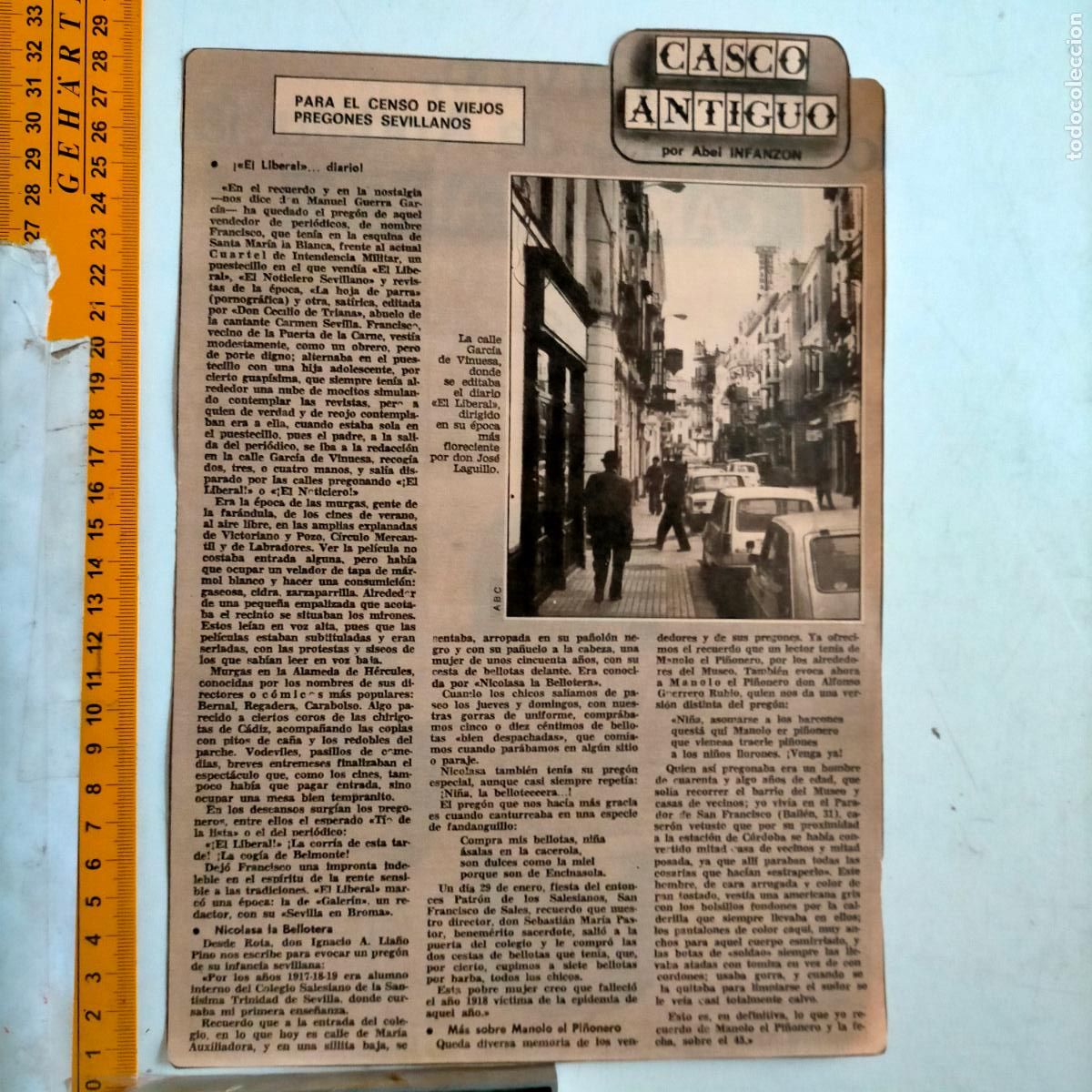 Coleccionismo de Revistas y Peri&oacute;dicos: NOTICIA SEVILLA CASCO ANTIGUO ANTONIO BURGOS - CENSO DE VIEJOS PREGONES SEVILLANOS SEMANA SANTA