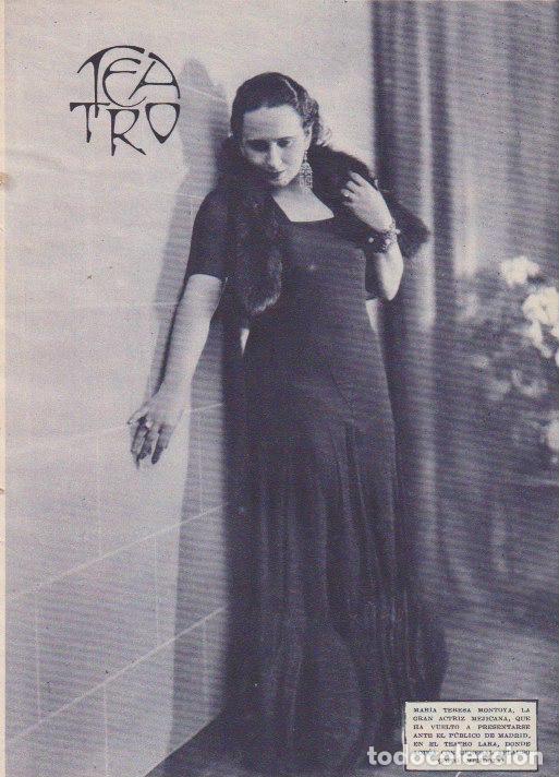 Coleccionismo de Revistas y Peri&oacute;dicos: * TEATRO * Mar&iacute;a Teresa Montoya; reverso: obra de Tolstoi La Muerte del B&aacute;rbaro - 1933