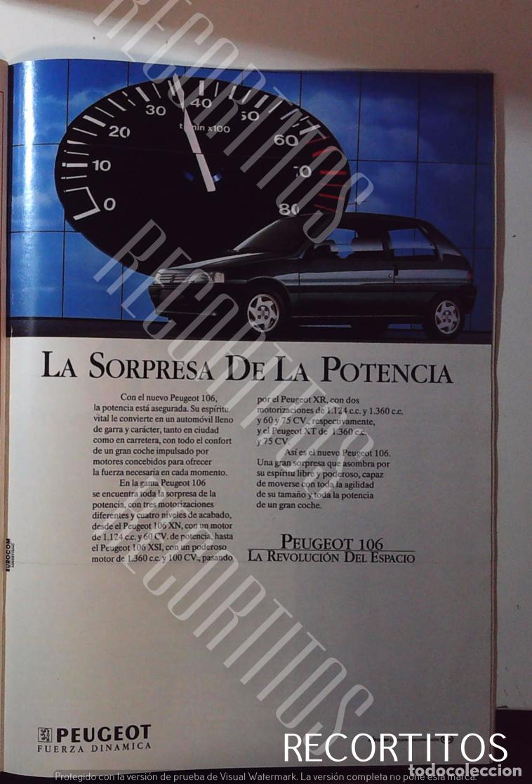 Coleccionismo de Revistas y Peri&oacute;dicos: PEUGEOT 106 ANUNCIO PUBLICIDAD