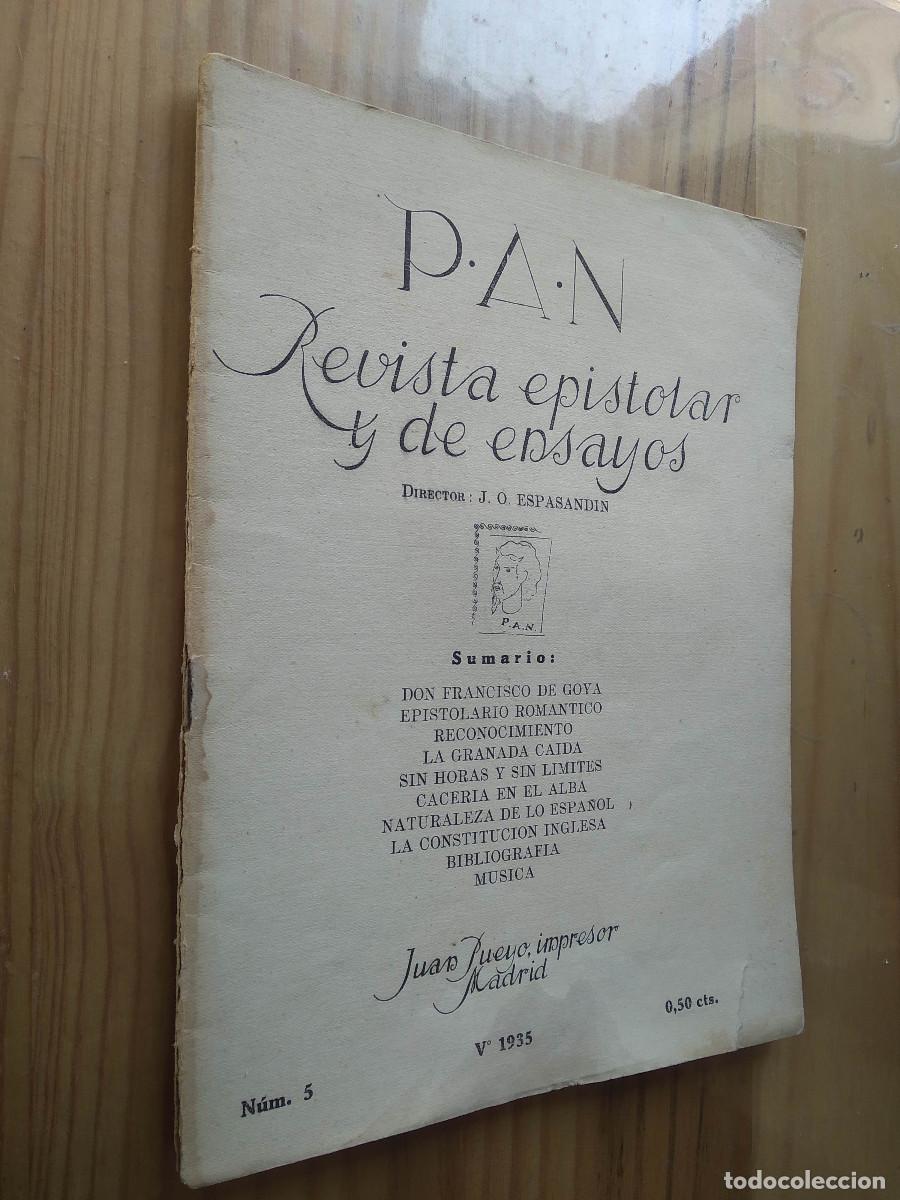 Coleccionismo de revistas y peri&oacute;dicos: P.A.N., REVISTA EPISTOLAR Y DE ENSAYOS 5 (MAYO, 1935. DIR. J. O. ESPASAD&Iacute;N) ORIGINAL