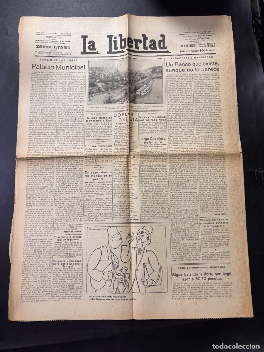 Collezionismo di Riviste e Giornali: LA LIBERTAD. N&ordm; 3496. JUNIO 1931. UN BANCO QUE EXISTE, AUNQUE NO LO PARECE. LEER.