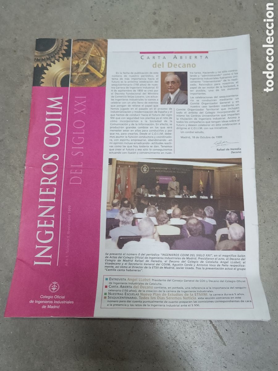 Coleccionismo de Revistas y Peri&oacute;dicos: PRIMER N&Uacute;MERO N&ordm; 1 - INGENIEROS COLEGIO OFICIAL INGENIEROS INDUSTRIALES MADRID - NOVIEMBRE 1999