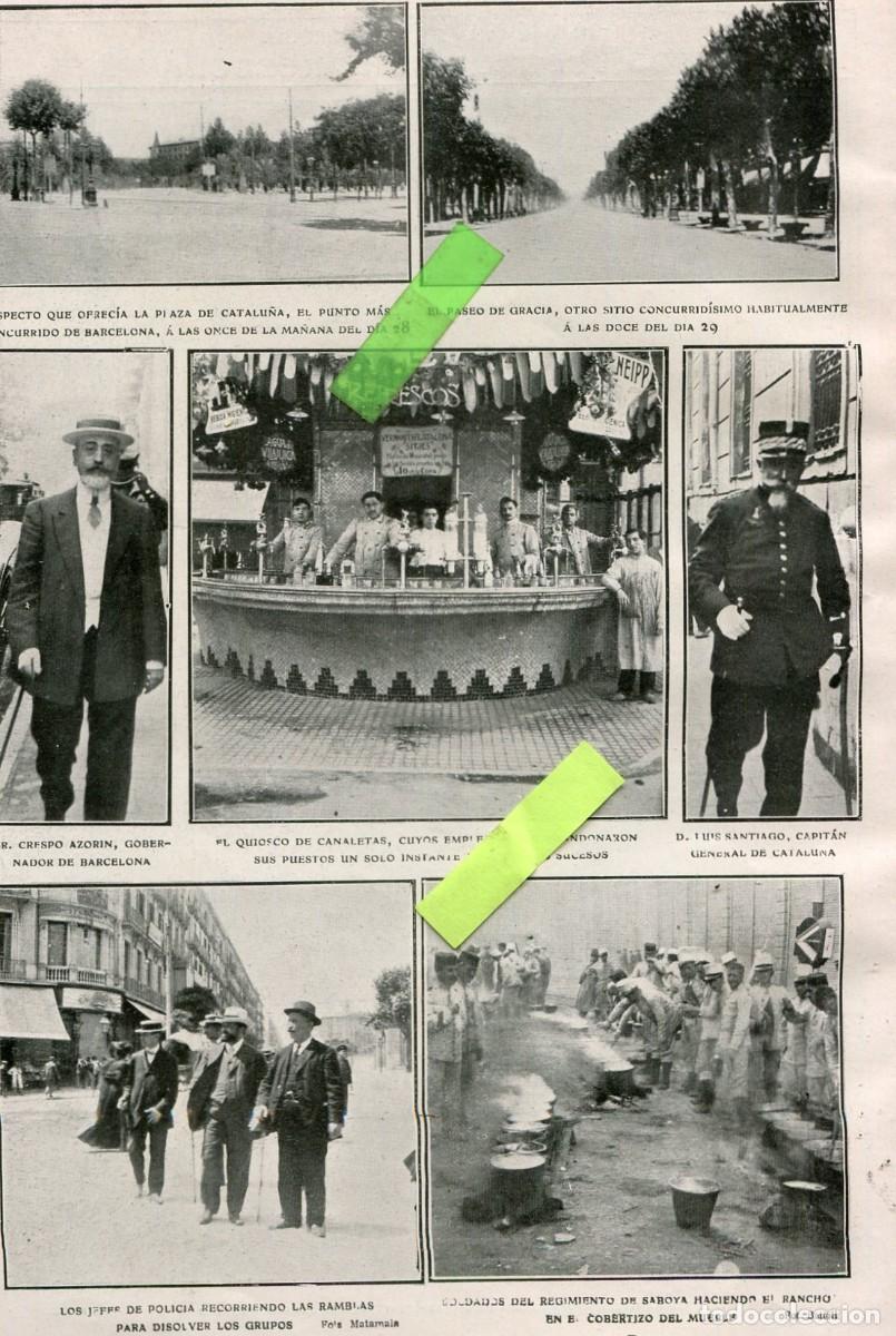Coleccionismo de Revistas y Peri&oacute;dicos: REVISTA A&Ntilde;O 1909 FOTOS POCO COMUNES DE LA SEMANA TRAGICA DE BARCELONA SETMANA QUIOSCO DE CANALETAS