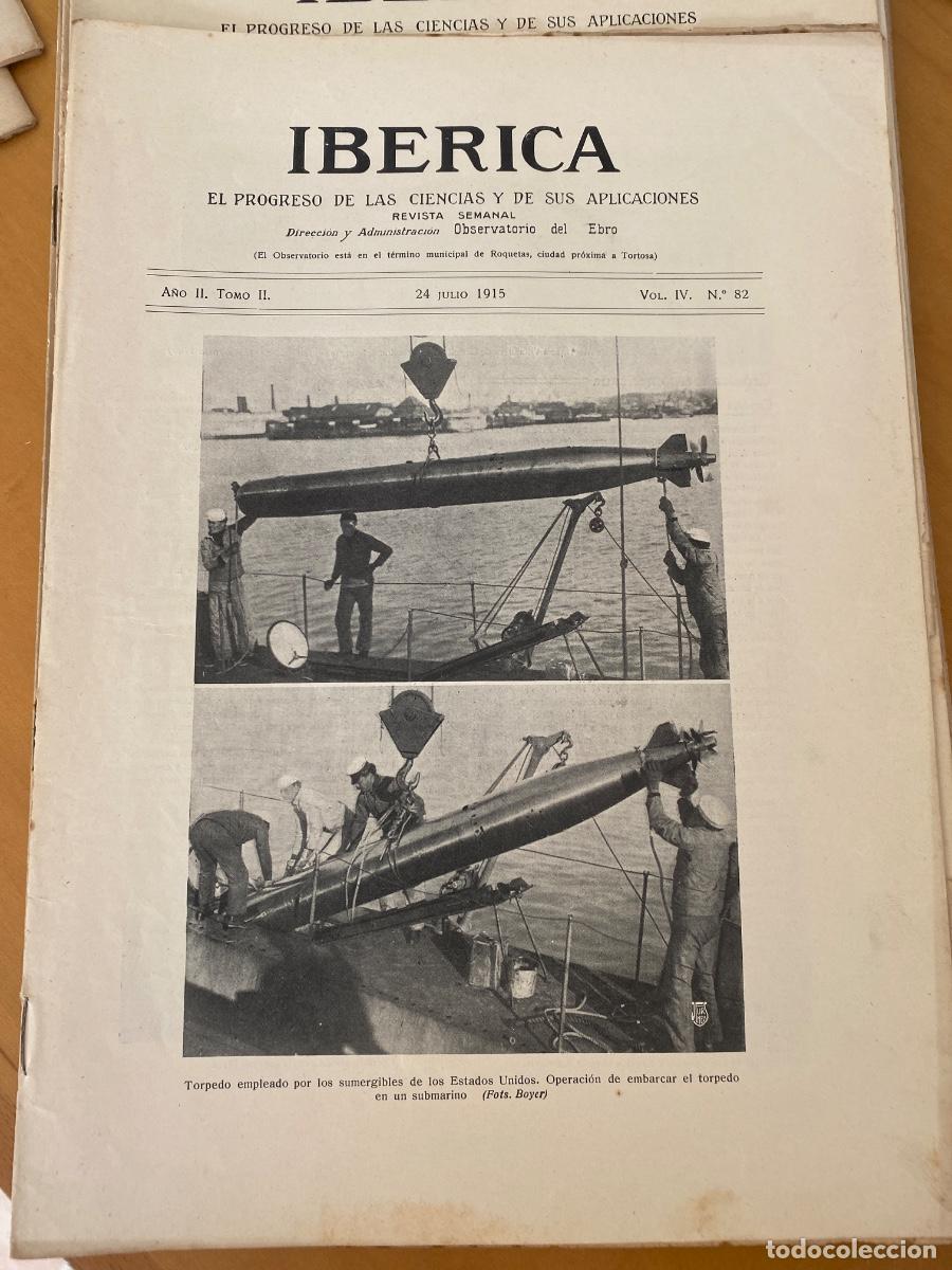 Coleccionismo de revistas y peri&oacute;dicos: IBERICA JULIO 1915 N&ordm; 82 revista semanal ilustrada.COLOCACION PUENTE SOBRE EL JUCAR , AEREO TIBIDABO