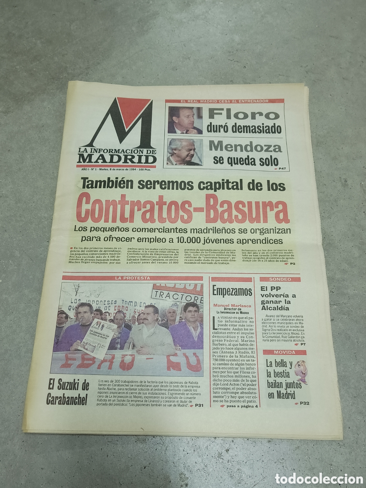 Colecionismo de Revistas e Jornais: PRIMER N&Uacute;MERO N&ordm; 1 - LA INFORMACI&Oacute;N DE MADRID - 8 DE MARZO 1994