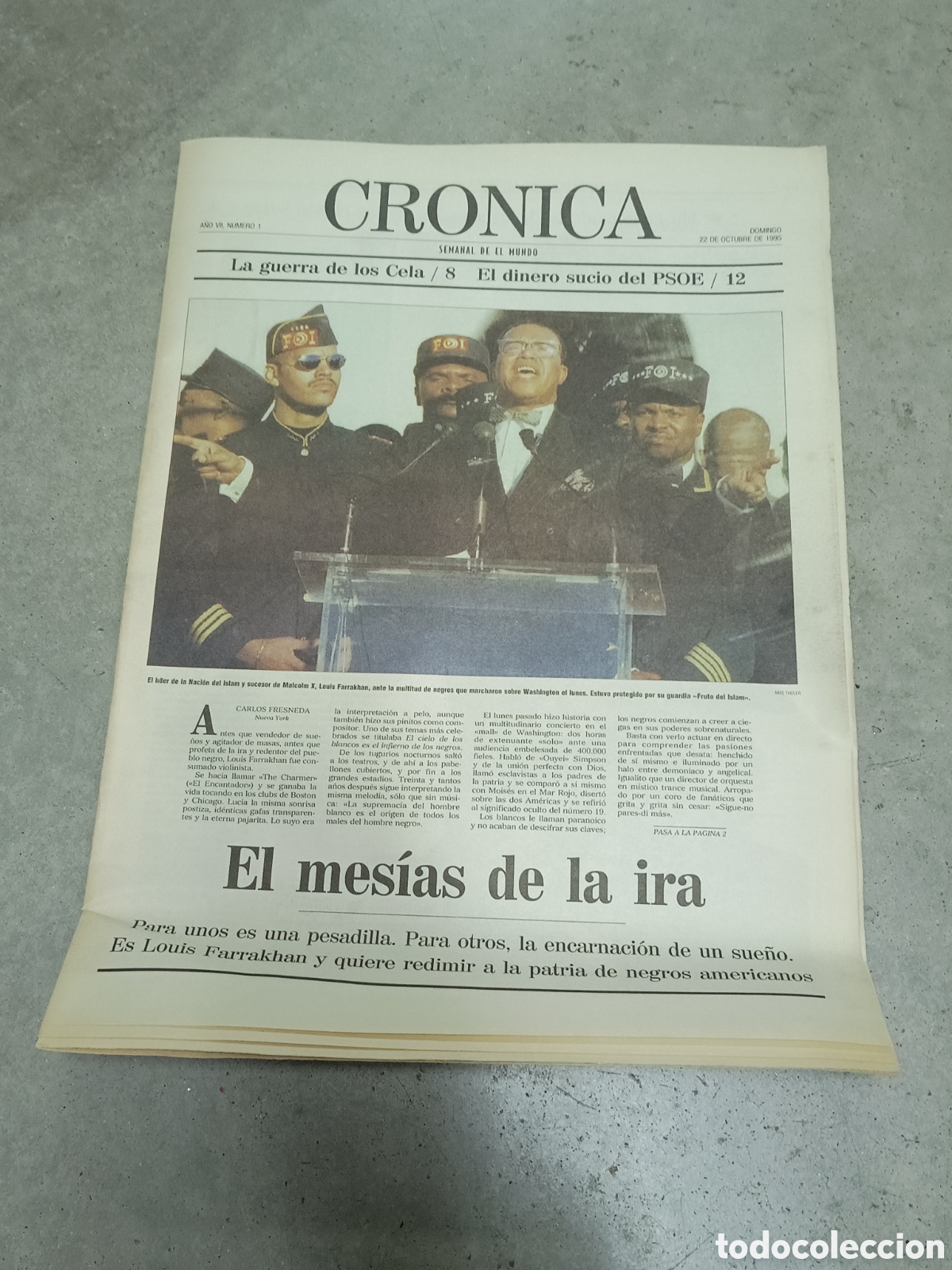 Collezionismo di Riviste e Giornali: PRIMER N&Uacute;MERO N&ordm; 1 - A&Ntilde;O VII - CRONICA - &Eacute;POCA II - 22 OCTUBRE 1995