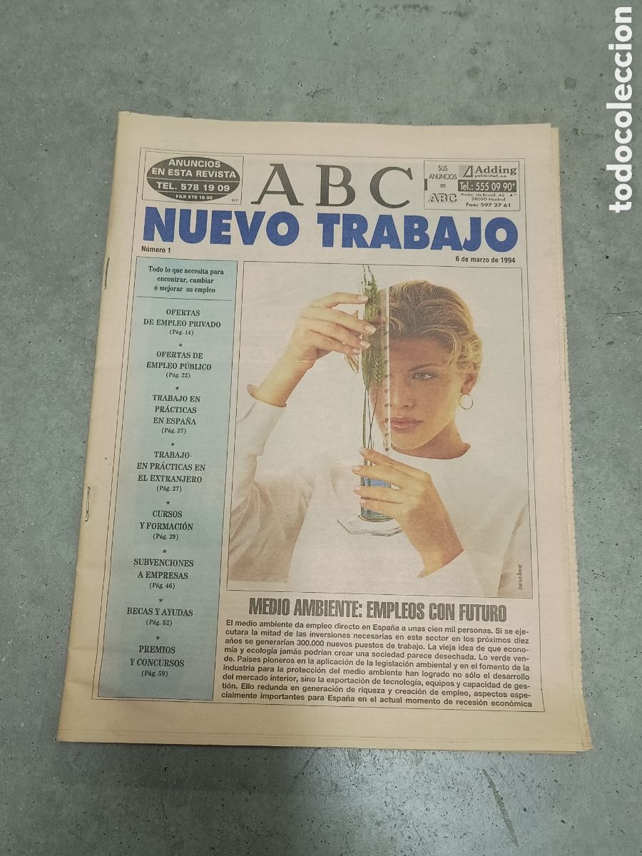Coleccionismo de Revistas y Peri&oacute;dicos: ABC NUEVO TRABAJO N&ordm; 1 - 6 MARZO 1994