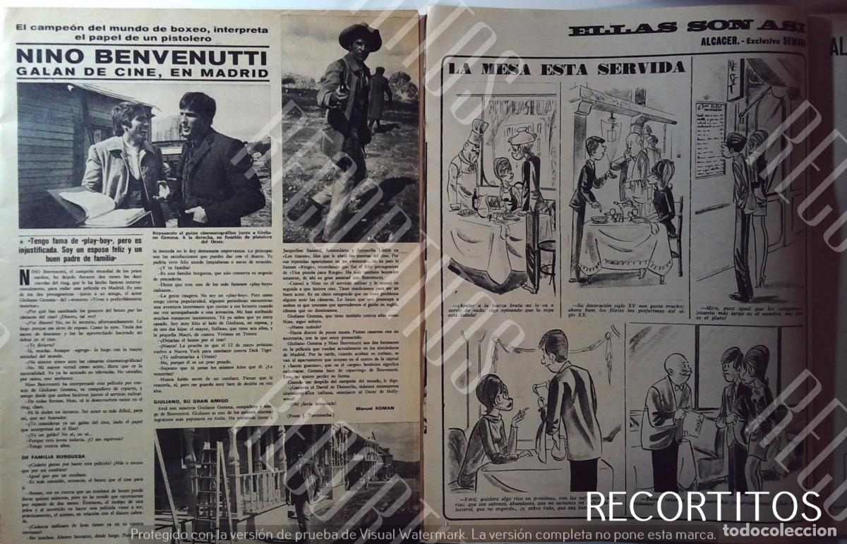 Coleccionismo de Revistas y Peri&oacute;dicos: ALCACER PIN UP SEMANA NINO BENVENUTTI GIULIANO GEMMA