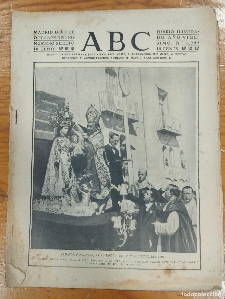 Coleccionismo de Revistas y Peri&oacute;dicos: ABC DIARIO ILUSTRADO N&ordm; 6792 DE 9/12/1924.