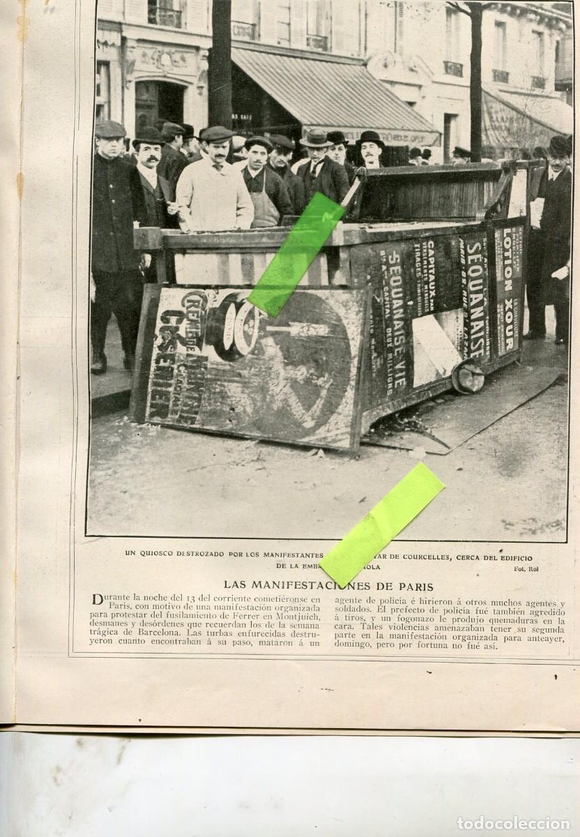 Collezionismo di Riviste e Giornali: REVISTA A&Ntilde;O 1909 ALTERCADOS EN FRANCIA CONTRA ESPA&Ntilde;A POR HABER FUSILADO AL PEDAGOGO FERRER GUARDIA
