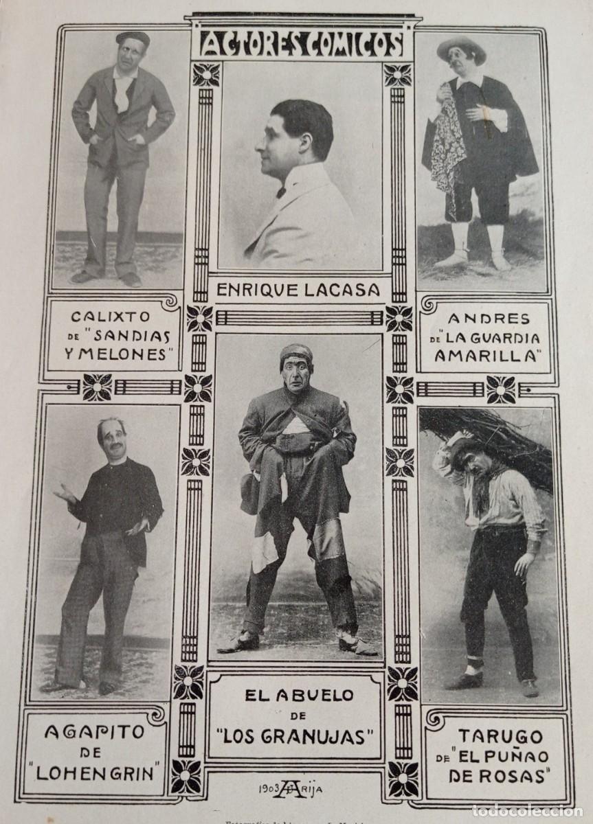 Colecionismo de Revistas e Jornais: ACTORES C&Oacute;MICOS - FOTOS LINACERO Y MURIEL - UNA HOJA PUBLICACION 1900
