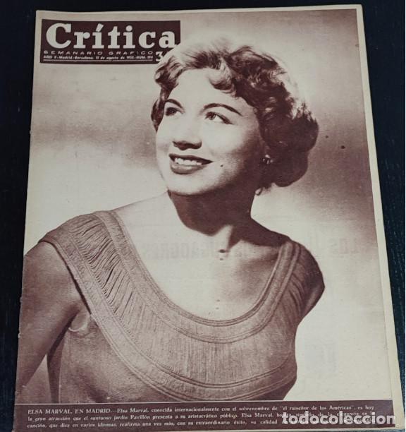 Coleccionismo de Revistas y Peri&oacute;dicos: REVISTA CRITICA 1955, ELSA MARVAL, MUERE SUZAN BALL, ACCIDENTE ROBERT FRANCIS, CAMION RAIMUNDITO