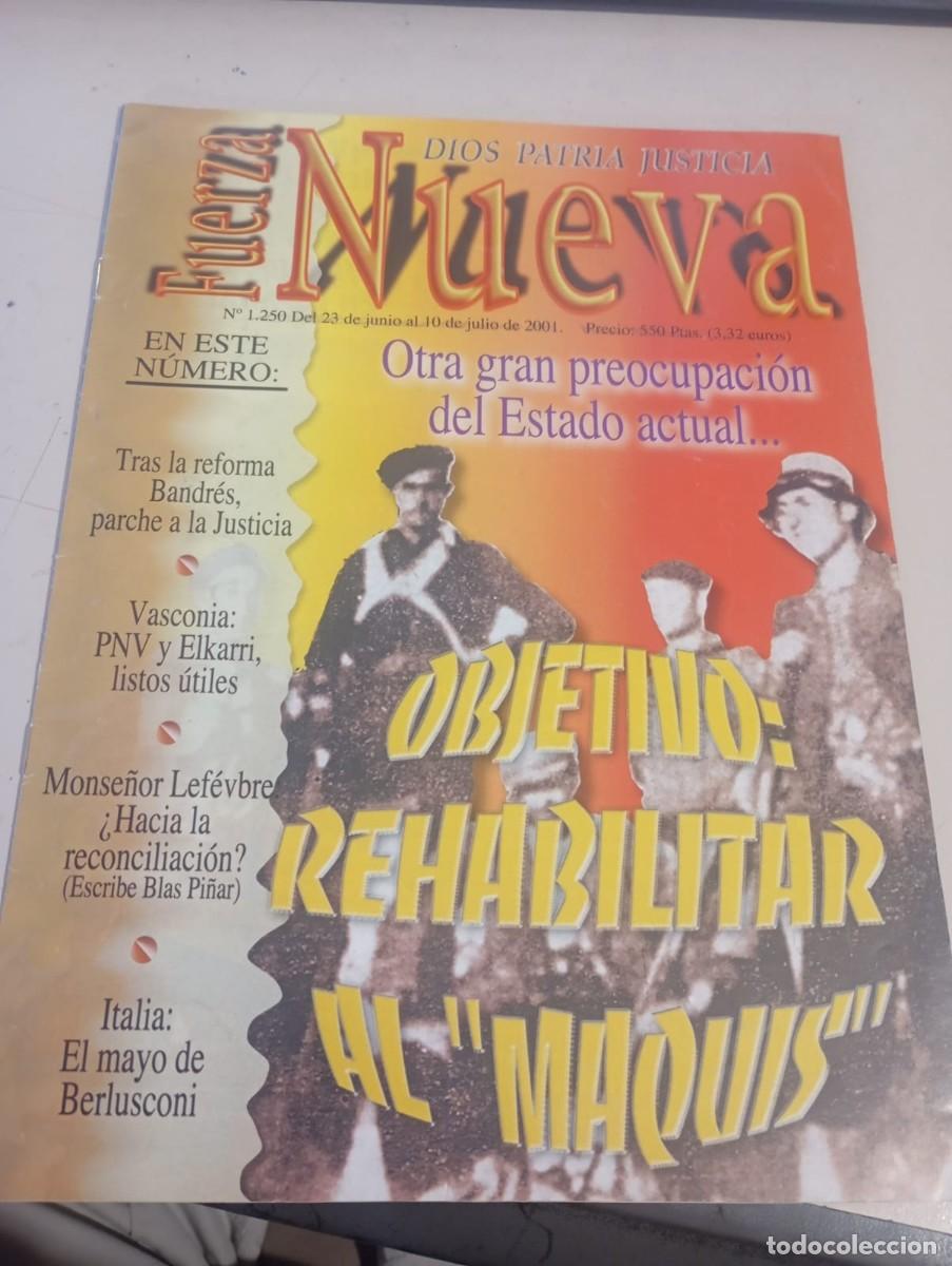 Colecionismo de Revistas e Jornais: REVISTA FUERZA NUEVA N&ordm; 1250 JULIO 2001 REF. UR