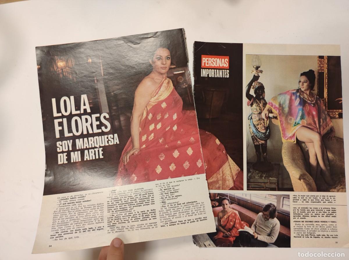 Coleccionismo de revistas y peri&oacute;dicos: ENTREVISTA REVISTA ORIGINAL VINTAGE. LOLA FLORES, SOY MARQUESA DE MI ARTE