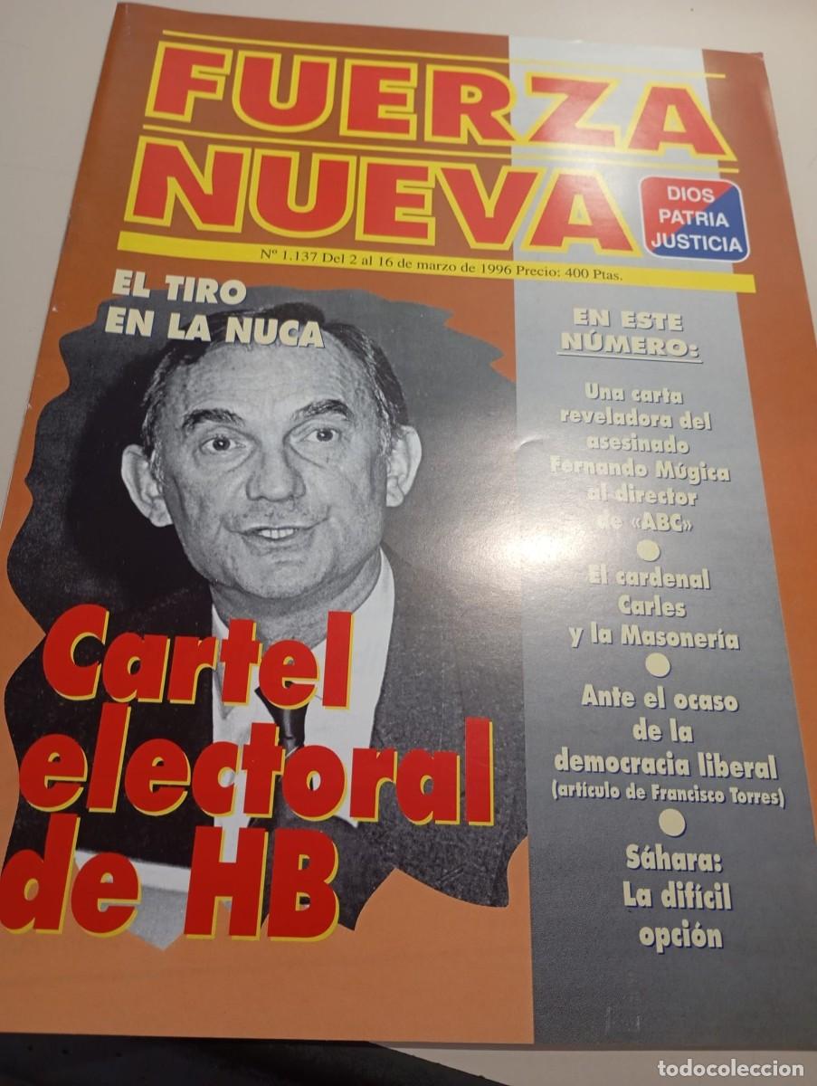 Sammeln von Zeitschriften und Zeitungen: REVISTA FUERZA NUEVA N&ordm; 1137 MARZO 1996 REF. UR