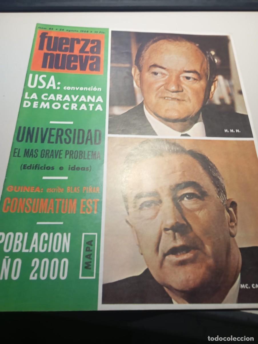 Colecionismo de Revistas e Jornais: REVISTA FUERZA NUEVA N&ordm; 85 AGOSTO 1968 REF. UR