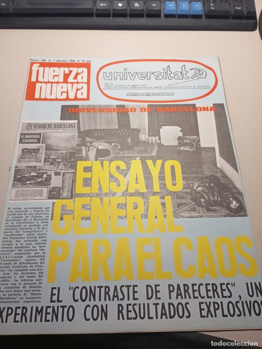 Colecionismo de Revistas e Jornais: REVISTA FUERZA NUEVA N&ordm; 108 FEBRERO 1969 REF. UR