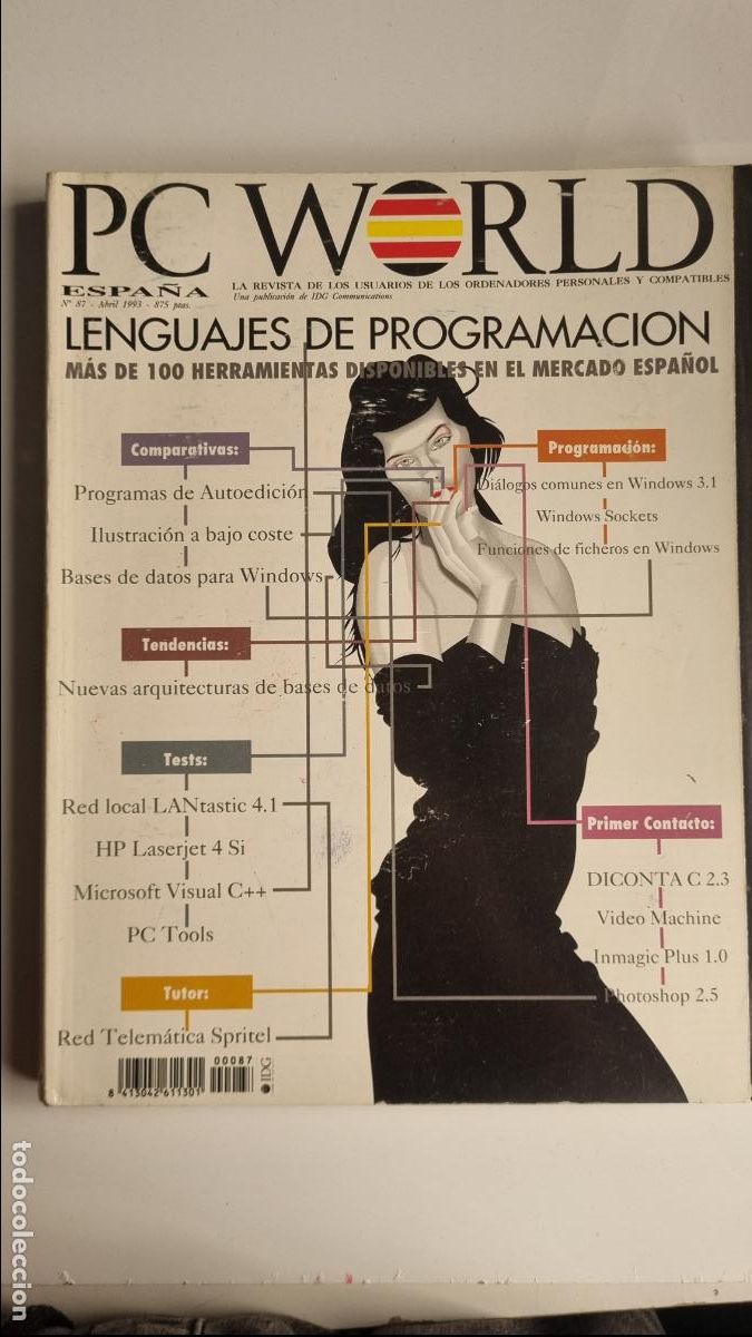 Coleccionismo de Revistas y Peri&oacute;dicos: Revista PC World Espa&ntilde;a - Julio 1993 - Lenguajes de Programaci&oacute;n, Windows 3.1, Photoshop 2.5, etc