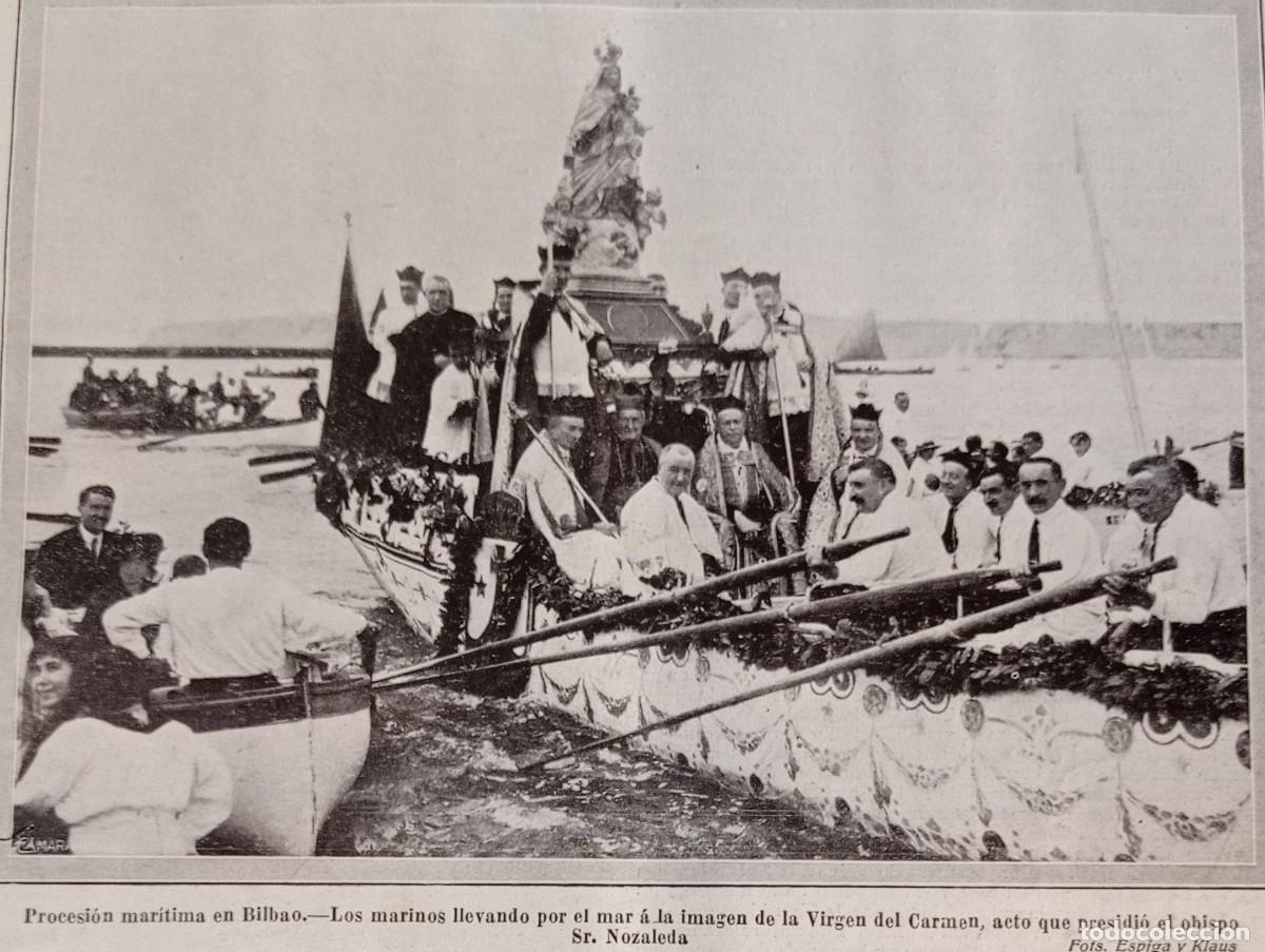 Coleccionismo de Revistas y Peri&oacute;dicos: BILBAO - VIRGEN DEL CARMEN - UNA HOJA PUBLICACION 1900