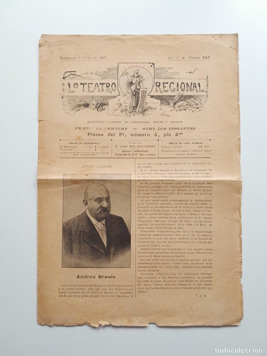 Sammeln von Zeitschriften und Zeitungen: LO TEATRO REGIONAL (BARCELONA) - ANY 6, N&Uacute;M. 257 (9 GENER 1897)